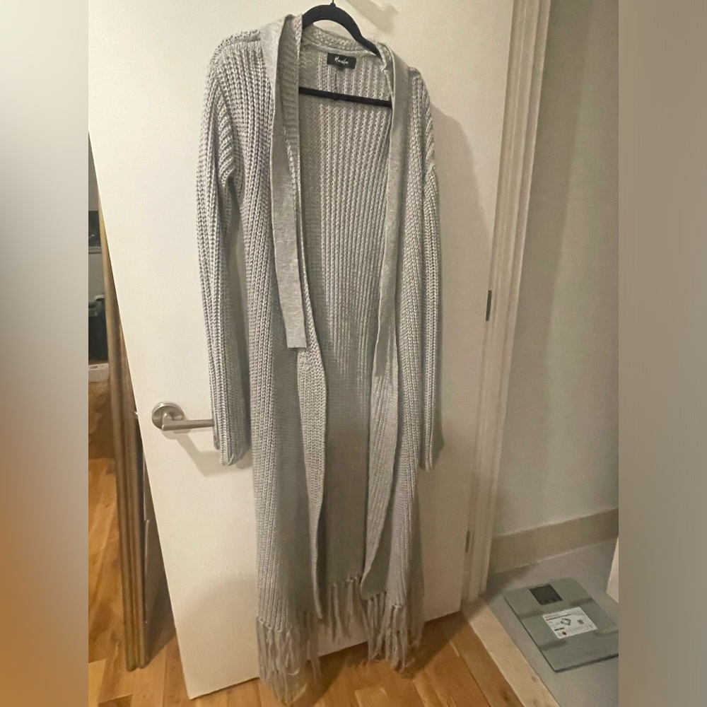 hanifa long cardigan with tassels (black owned)